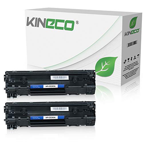 Kineco 2 Toner kompatibel mit HP CE285A CE285X Laserjet Pro P1100, Laserjet Pro P1102w ePrint, Laserjet Pro M1132 All-in-One - 85A - Schwarz je 2.100 Seiten von Kineco