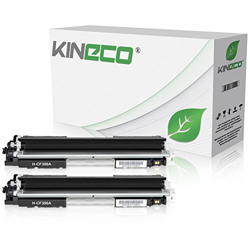 Kineco 2 Toner kompatibel mit HP CF350A CF-350A Color Laserjet Pro MFP M176n, M177fw, M170 Series - Schwarz je 1.300 Seiten von Kineco