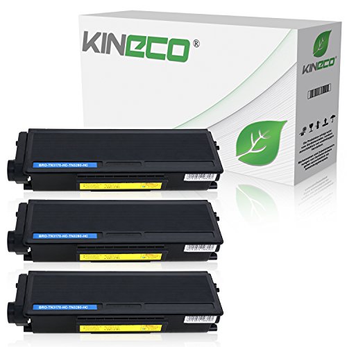 Kineco 3 Toner kompatibel für Brother TN-3170 TN3170 für Brother HL-5240, HL-5250DN, HL-5270DN, MFC-8460DN, DCP-8060 - Schwarz je 8.000 Seiten von Kineco
