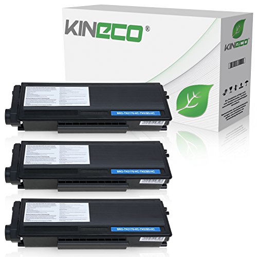 Kineco 3 Toner kompatibel für Brother TN-3280, TN3280 für Brother HL5340D, HL-5350DN, HL5370WD, HL5380DN, 8085DN. 8880DN, 8890DW, MFC-8370DN - Schwarz je 8.000 Seiten von Kineco