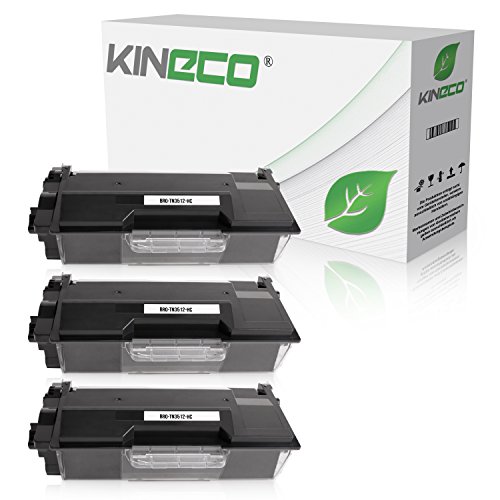 Kineco 3 Toner kompatibel für Brother TN-3512 für Hl-L6250 DN HL-L6300 HL-L6400 DCP-L6600 DW MFC-L6800 MFC-L6900Series - Schwarz je 12.000 Seiten von Kineco