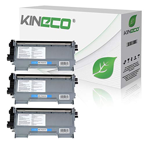 Kineco 3 Toner kompatibel für TN-2010 TN-2220 für Brother MFC-7360N DCP-7055 Brother HL-2135W HL-2130 HL-2132 DCP-7057 - TN2010 TN2220 - Schwarz je 3.000 Seiten von Kineco