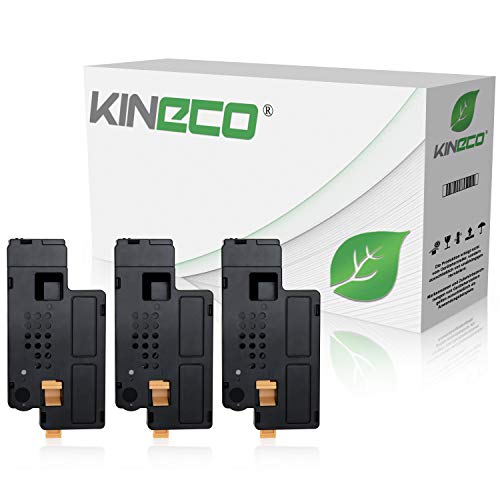 Kineco 3 Toner kompatibel mit Dell 1250C 1350 CN 1355 CNW - 59311016, Schwarz je 2.000 Seiten von Kineco