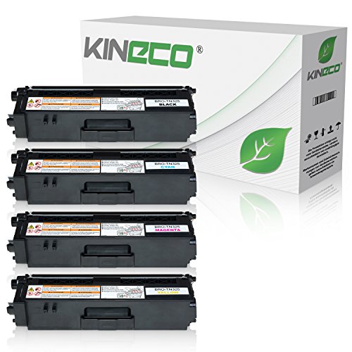 Kineco 4 Toner kompatibel für Brother TN-325 TN-320 TN-328 für Brother DCP-9055CDN 9270CDN HL-4140CN 4150CDN 4570CDW MFC-9460CDN MFS-9560CDW - Schwarz 4.000 Seiten, Color je 3.500 Seiten von Kineco