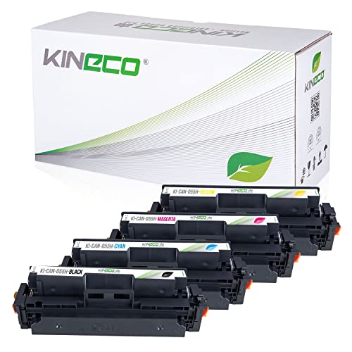 Kineco 4 Toner kompatibel mit Canon 055H 055 geeignet für i-SENSYS MF744Cdw MF742Cdw LBP663Cdw MF746Cx LBP664Cx MF740C LBP660C (Schwarz Magenta Cyan Yellow) von Kineco