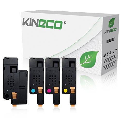 Kineco 4 Toner kompatibel mit Dell 1250c, 1350cn, 1355cnw, C1760nw, C1765nf, C1700 Series - Schwarz 2.000 Seiten, Color je 1.400 Seiten von Kineco