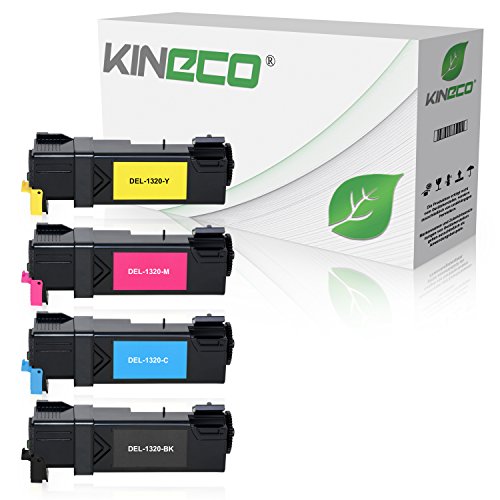 Kineco 4 Toner kompatibel mit Dell 1320c 1320cn - Schwarz 2.000 Seiten, Color je 2.000 Seiten von Kineco