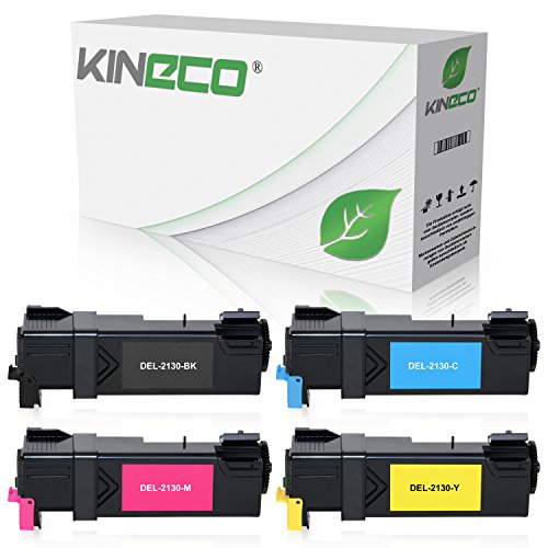 Kineco 4 Toner kompatibel mit Dell 2130cn, 2135cn - Schwarz 2.000 Seiten, Color je 2.000 Seiten von Kineco