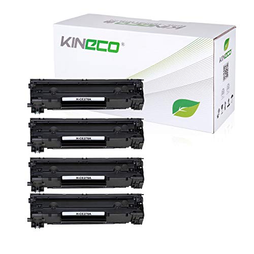 Kineco 4 Toner kompatibel mit HP CE278A CE278X für Laserjet Pro 1566 1600 Series 1606DN 1609DN, M1530 MFP Series, M1536DNF MFP, Schwarz je 2.100 Seiten von Kineco