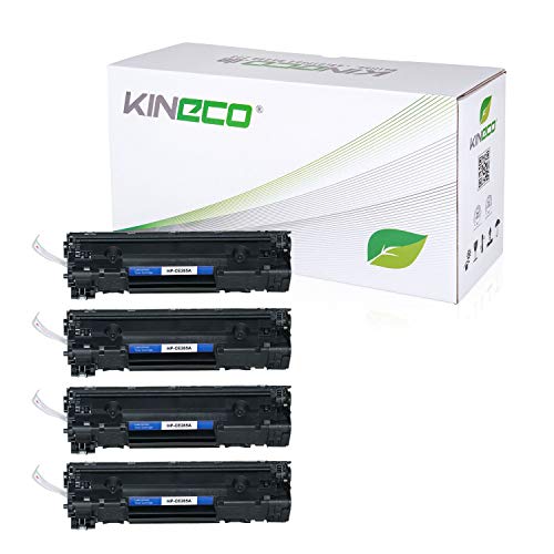Kineco 4 Toner kompatibel mit HP CE285A CE285X Laserjet Pro P1100, Laserjet Pro P1102w ePrint, Laserjet Pro M1132 All-in-One - 85A - Schwarz je 2.100 Seiten von Kineco