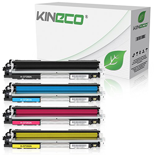 Kineco 4 Toner kompatibel mit HP CF350A CF351A CF352A CF353A Color Laserjet Pro MFP M170 Series, Color Laserjet Pro MFP M176n, MFP M177fw - Schwarz 1.300 Seiten, Color je 1.000 Seiten von Kineco