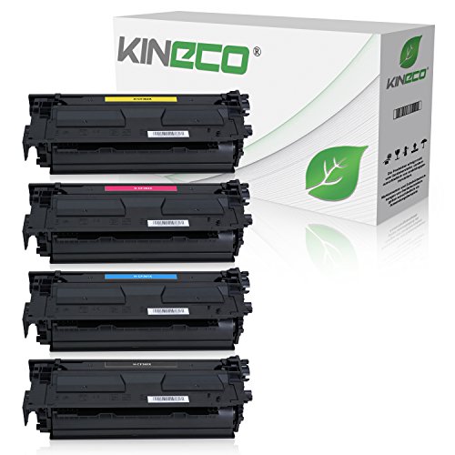 Kineco 4 Toner kompatibel mit HP CF360X-CF363X Color Laserjet Enterprise M552dn, M553 DN/n/x M577 c/DN/f - 508X - Schwarz 12.500 Seiten, Color je 9.500 Seiten von Kineco