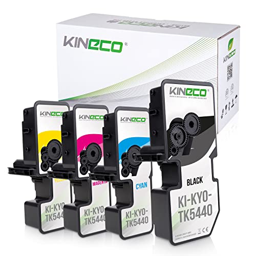 Kineco 4 Toner kompatibel mit Kyocera TK-5440 für ECOSYS MA2100 PA2100 MA2100cfx MA2100cwfx PA2100cwx PA2100cx,(4er,Pack,Schwarz,Cyan,Magenta,Yellow) von Kineco