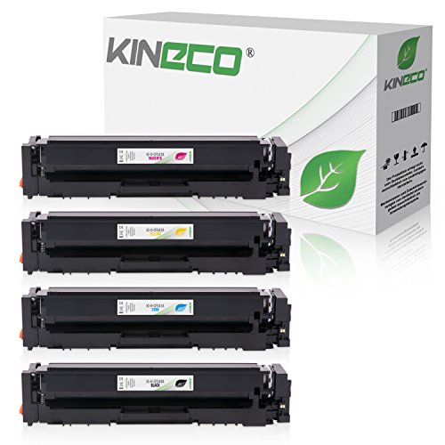 Kineco 4X Toner ersetzt 203A CF540A CF541A CF542A CF543A Multipack für HP Color Laserjet Pro MFP M281fdw M281fdn M281fw M280nw M254w M254dw M254dnw von Kineco