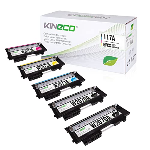 Kineco 5 117A Toner kompatibel zu HP W2070A W2071A W2072A W2073A für HP Color Laser MFP 178nwg 178nwg 179fwg Color Laser 150a 150nw von Kineco