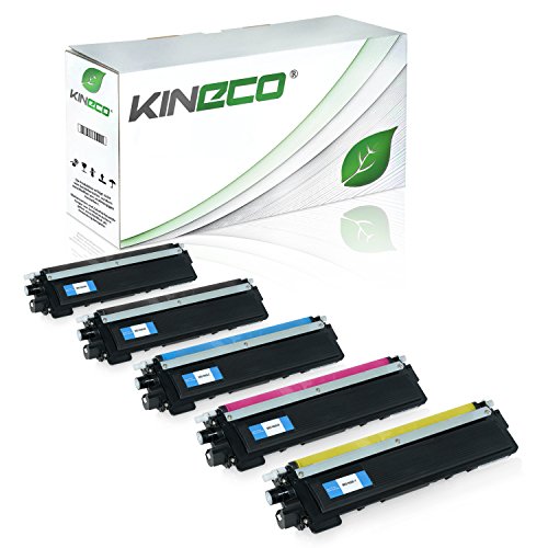 Kineco 5 Toner kompatibel für Brother TN-230 für Brother DCP-9010CN, HL-3040, HL-3045, HL-3070, MFC-9120CN, MFC-9320CW - Schwarz je 2.200 Seiten, Color je 1.400 Seiten von Kineco