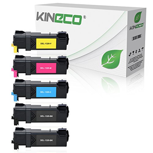 Kineco 5 Toner kompatibel mit Dell 1320c 1320cn - Schwarz je 2.000 Seiten, Color je 2.000 Seiten von Kineco