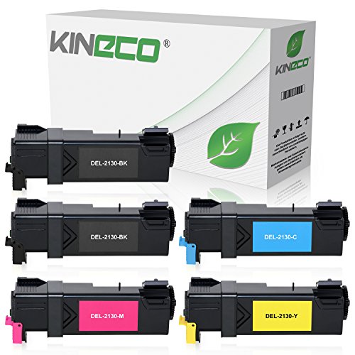 Kineco 5 Toner kompatibel mit Dell 2130cn, 2135cn - Schwarz je 2.000 Seiten, Color je 2.000 Seiten von Kineco