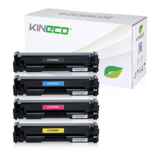 Kineco 5 Toner kompatibel mit HP 201A CF400A CF401A CF402A CF403A Laserjet Pro MFP M277dw, M277n, M274n, Laserjet Pro M252dw, M250 Series -Schwarz je 1.500 Seiten, Color je 1.400 Seiten von Kineco