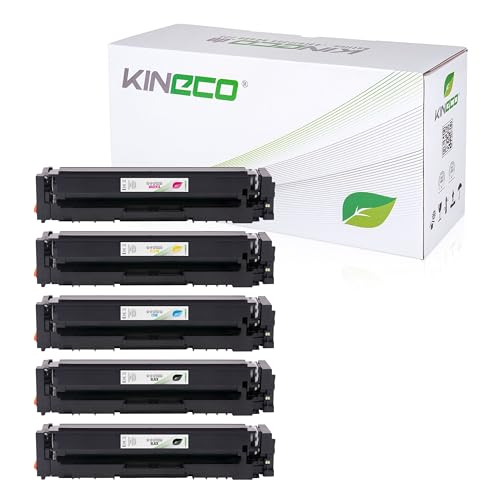 Kineco 5 Toner kompatibel mit HP CF530A-CF533A für Laserjet Pro M-180n M-181fw - 205A von Kineco