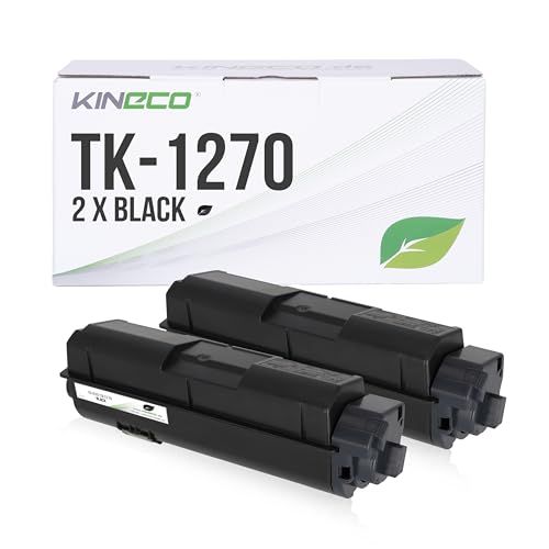 Kineco Toner TK-1270 Doppelpack Kompatibel für Kyocera ECOSYS MA4000fx, MA4000x, MA4000wifx & Plus-Modelle – Schwarz – 2X 10.000 Seiten – Kompatibel von Kineco