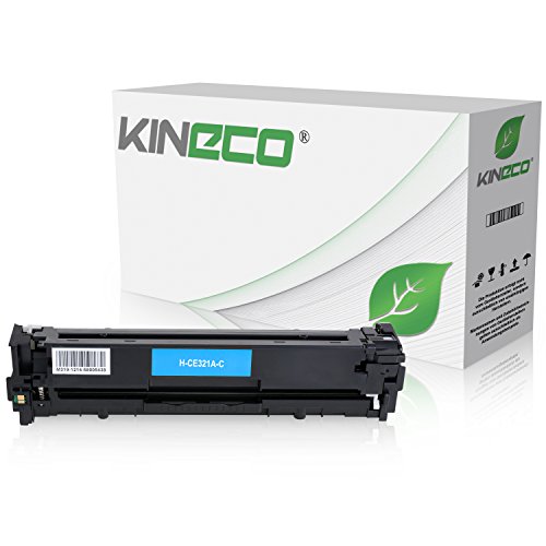 Kineco Toner kompatibel mit HP CE321A für Laserjet CP1525, CP1526nw, Pro CM1410 Series, CM1411fn, CM1415fnw, CM1418fnw, CP1520 Series - 128A - Cyan 1.400 Seiten von Kineco