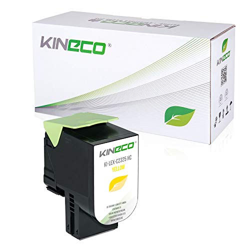 Kineco Toner mit CHIP kompatibel für Lexmark C2325dw C2425dw C2535dw MC2325adw MC2425adw MC2535adwe MC2640adwe C2320Y0 Yellow von Kineco