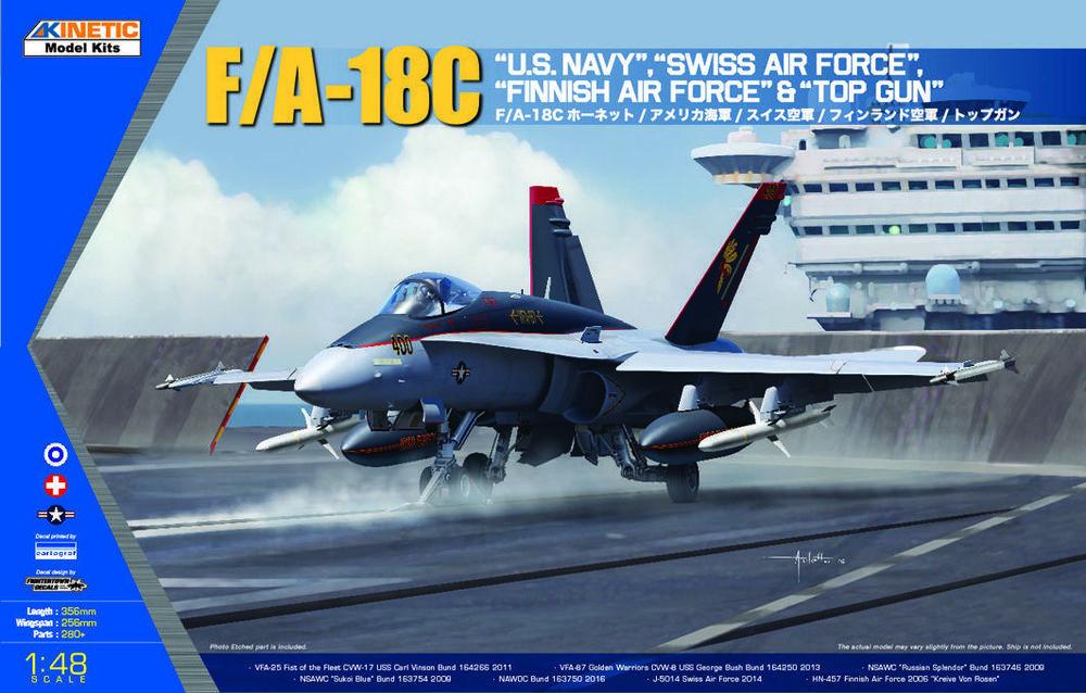 F/A-18C US Navy, Swiss AirForce, Finnish A AirForce & Topgun von Kinetic Model Kits