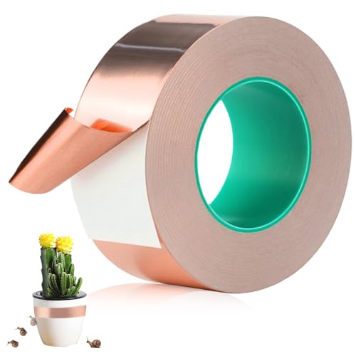 Kinfezlon 50MM x 20M Kupferband Gegen Schnecken, Schneckenband Kupfer, Beidseitig Leitende EMI Kupferfolienband, Elektromagnetische Abschirmung, für Hochbeet Pflanzen, Löten, Heimwerkerarbeiten Kinfezlon 50MM x 20M Kupferband Gegen Schnecken, Schneckenband Kupfer, Beidseitig Leitende EMI Kupferfolienband, Elektromagnetische Abschirmung, für Hochbeet Pflanzen, Löten, Heimwerkerarbeiten von Kinfezlon