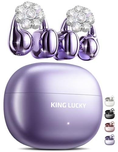 King Lucky Clip-On-Ohrhörer mit abnehmbaren Blumen-Ohrringen, offenes Ohr, kabellos, Bluetooth 5.4-Kopfhörer mit Mikrofon, 50 Stunden Spielzeit, Geräuschunterdrückung, bequem für kleine Ohren, Sport King Lucky Clip-On-Ohrhörer mit abnehmbaren Blumen-Ohrringen, offenes Ohr, kabellos, Bluetooth 5.4-Kopfhörer mit Mikrofon, 50 Stunden Spielzeit, Geräuschunterdrückung, bequem für kleine Ohren, Sport von King Lucky