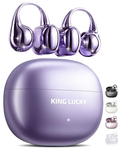 King Lucky i121 Kabellose Bluetooth-5.4-Ohrhörer mit Mikrofon, 50 Stunden Spielzeit, Geräuschunterdrückung, wasserdicht, bequem für kleine Ohren und Brillenträger für Workout, Violett King Lucky i121 Kabellose Bluetooth-5.4-Ohrhörer mit Mikrofon, 50 Stunden Spielzeit, Geräuschunterdrückung, wasserdicht, bequem für kleine Ohren und Brillenträger für Workout, Violett von King Lucky