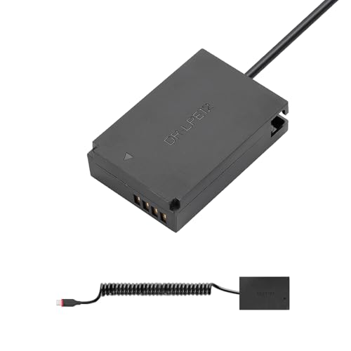 Dummy Akku USB Kamera Netzteil Dekodierter Canon Akku Ersatz mit Typ-C Feder Netzadapterkabel für Canon Kameras (LPE12) von King Ma