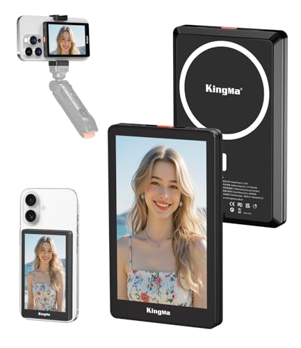 King Ma 4K 30FPS Magnetic Phone Vlog Selfie Monitor Screen, Sync Back Camera iPhone Monitor Screen für Vlog Live Stream & TikTok (Black) King Ma 4K 30FPS Magnetic Phone Vlog Selfie Monitor Screen, Sync Back Camera iPhone Monitor Screen für Vlog Live Stream & TikTok (Black) von King Ma