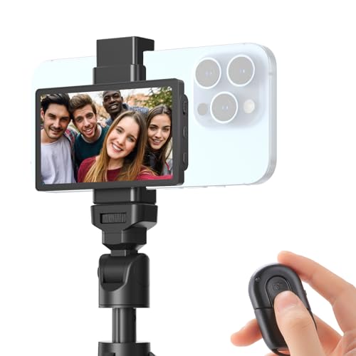 King Ma Mini Vlog Selfie Bildschirm Kompatibel iPhones, Smartphone Magnetischer Selfie Flip Screen Spiegel, darüber Rückkamera Bildschirm Geeignet für Vlogging Live Streaming TikTok Video Aufnahme von King Ma