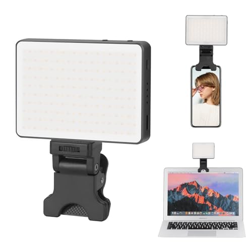 King Ma Selfie Licht für Streaming Videokonferenzen, 3 Lichtmodi LED Handy Licht 3200K-5600K Kamera Licht für Foto Photography Videoleuchte für TikTok Live-Streaming/Online-Meeting von King Ma