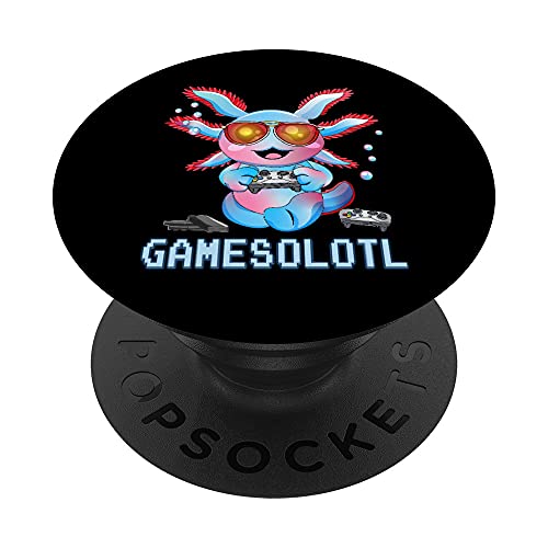 Axolotl Shirt Gamesolotl Funny Gamer Boys Plush Pet Kids PopSockets mit austauschbarem PopGrip von King of Tees