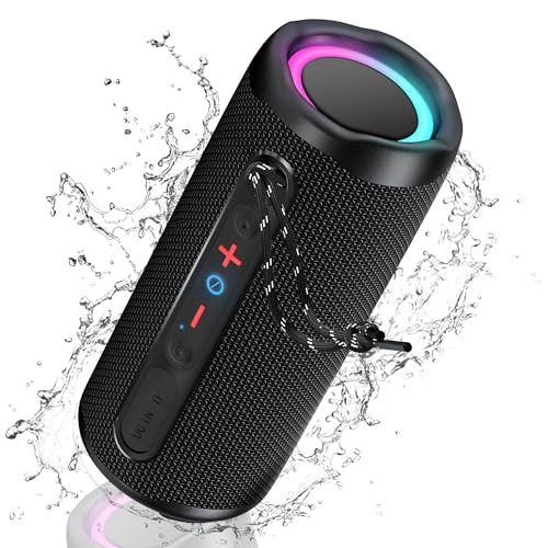 KingSom Bluetooth Lautsprecher mit Licht, Musikbox Tragbarer Bluetooth 5.3 Box mit Verstärkter Bass,Wasserdicht Musikbox Bluetooth mit 24h Akku,Tragbarer Bluetooth Lautsprecher für Draußen, Reisen KingSom Bluetooth Lautsprecher mit Licht, Musikbox Tragbarer Bluetooth 5.3 Box mit Verstärkter Bass,Wasserdicht Musikbox Bluetooth mit 24h Akku,Tragbarer Bluetooth Lautsprecher für Draußen, Reisen von KingSom