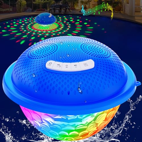 KingSom Pool Lautsprecher,Bluetooth Lautsprecher mit Licht,Schwimmender Lautsprecher IP68 Wasserdichter Bluetooth Box,Laut Stereo Sound & Stereo-Pairing Musikbox Tragbarer,Eingebautes Mikrofon KingSom Pool Lautsprecher,Bluetooth Lautsprecher mit Licht,Schwimmender Lautsprecher IP68 Wasserdichter Bluetooth Box,Laut Stereo Sound & Stereo-Pairing Musikbox Tragbarer,Eingebautes Mikrofon von KingSom