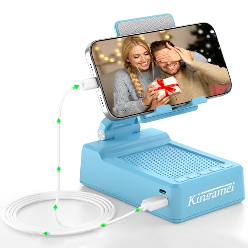4-in-1-Handy-Ständer mit Lautsprecher, Bluetooth, kabellos, Powerbank, faltbare Handyhalterung, Geschenke für Herren und Damen, tragbare Handyhalterung mit Lautsprecher und rutschfester Unterseite 4-in-1-Handy-Ständer mit Lautsprecher, Bluetooth, kabellos, Powerbank, faltbare Handyhalterung, Geschenke für Herren und Damen, tragbare Handyhalterung mit Lautsprecher und rutschfester Unterseite von Kingamei
