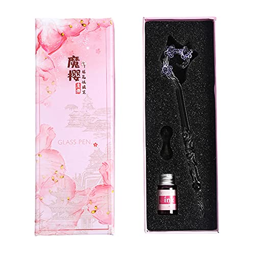 KingbeefLIU Glas-Stift-Set, Stift zum Schreiben in Blumenform, für Tauchen aus Kristallglas, tragbar, als Geschenk für Studenten, Violett KingbeefLIU Glas-Stift-Set, Stift zum Schreiben in Blumenform, für Tauchen aus Kristallglas, tragbar, als Geschenk für Studenten, Violett von KingbeefLIU