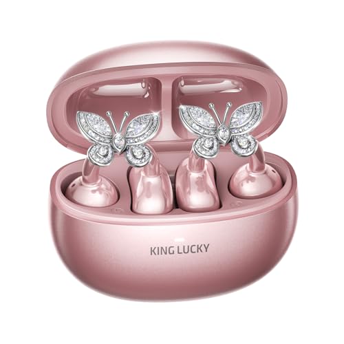 Kinglucky Stilvolle offene Ohr-Clip-On-Kopfhörer mit abnehmbaren Ohrringen, leichte und bequeme Passform, modische offene Ohr-Kopfhörer für Frauen, ideal für Arbeit, Laufen und den täglichen Gebrauch von Kinglucky