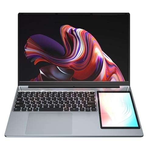 15.6 Inch Laptop+7 Inch Touchscreen Dual Screen Laptop, Quad-Core DDR4 Intel N100 (up to 3.4Ghz), 32G+1TB Notebook PC with Windows 11, 2xUSB3.0, Type-C, HDMI, Dual Band WiFi von KingnovyPC
