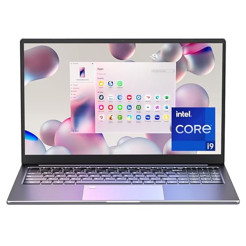 15.6-inch Windows 11 Laptop, Intel Core i9-10880H IPS Ultrabook Notebook, Office PC with Backlit Keyboard, Fingerprint Recognition, 32GB RAM 1TB SSD von KingnovyPC