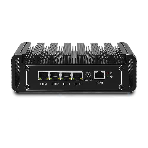 4-Port Micro Firewall Appliance, Mini PC, VPN, pf-Sense Plus, OPNsense, Router PC, Intel N5105, AES-NI, Fanless, 4 x 2.5GbE I226-V, Console, 2xUSB3.0 l USB2.0, HDMI, DP, 16G RAM, 256G SSD von KingnovyPC