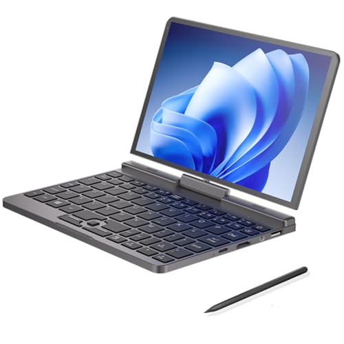 8 Inch Intel N100 2-in-1 Mini Pocket Laptop with Stylus Pen, Touch Screen 1280 * 800, Ultrabook 12GB LPDDR5 256GB SSD Notebook Chocolate Keyboard, Window 11 Pro, 2 Million Pixel Camera, Wifi6 von KingnovyPC