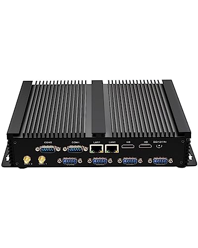 Fanless Mini PC Intel Celeron 2955U Windows 10 Pro, 8GB Ram 128GB SSD, 2*LAN, 6*COM Rs232, 2* HDMI, VGA, 8*USB, 2.4G+5G Dual WiFi,Industrial Barebone Mini Desktop Computer von KingnovyPC