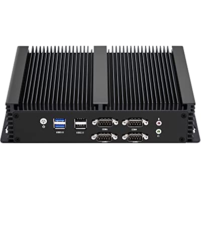 Fanless Mini PC Intel Core I5 Windows 10 Pro, 6*COM Rs232,HDMI,VGA, 8*USB, 2.4G+5G Dual WiFi,Industrial Barebone Mini Desktop Computer von KingnovyPC