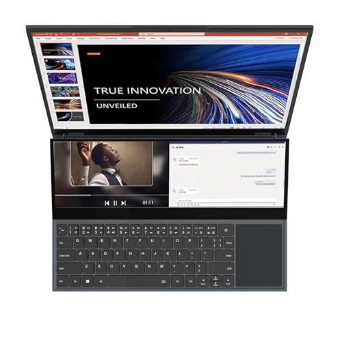 Gaming Laptop Windows 11, 16 Inch IPS + 14'' Touch Intel i7-10750H Dual Screen Slim Notebook PC Computer, 32GB RAM 2TB SSD von KingnovyPC