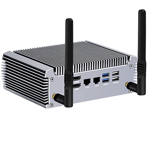 KingnovyPC 4K Lüfterloser Mini-PC, AMD Ryzen 5 4500U 6 Core, Win 11 Pro Mini Desktop Computer @60Hz Output, WiFi 6 BT5.2, 2*HDMI, 5*USB, Gaming Office Home, 32GB DDR4 512GB Pcle3.0 von KingnovyPC