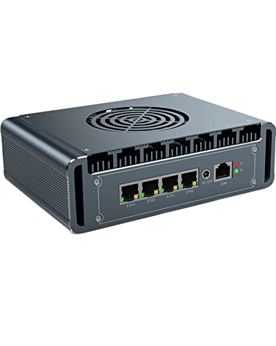 KingnovyPC Firewall Micro Appliance, 4 LAN i226-V 2.5G Core i5 1235U Mini PC with Fan,Barebone,USB,HDMI,DP, AES-NI VPN Router Openwrt, Compatible with pfSense/OPNsense von KingnovyPC